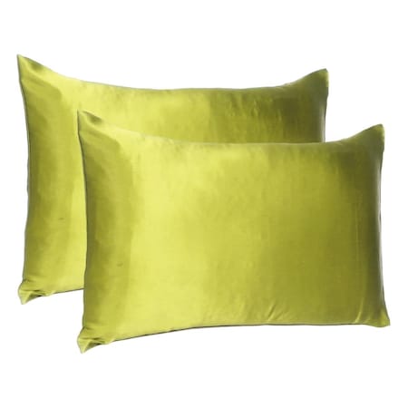 Gfancy Fixtures 20 x 30 in. Lemongrass Dreamy Silky Satin Queen Size Pillowcases GF2627962